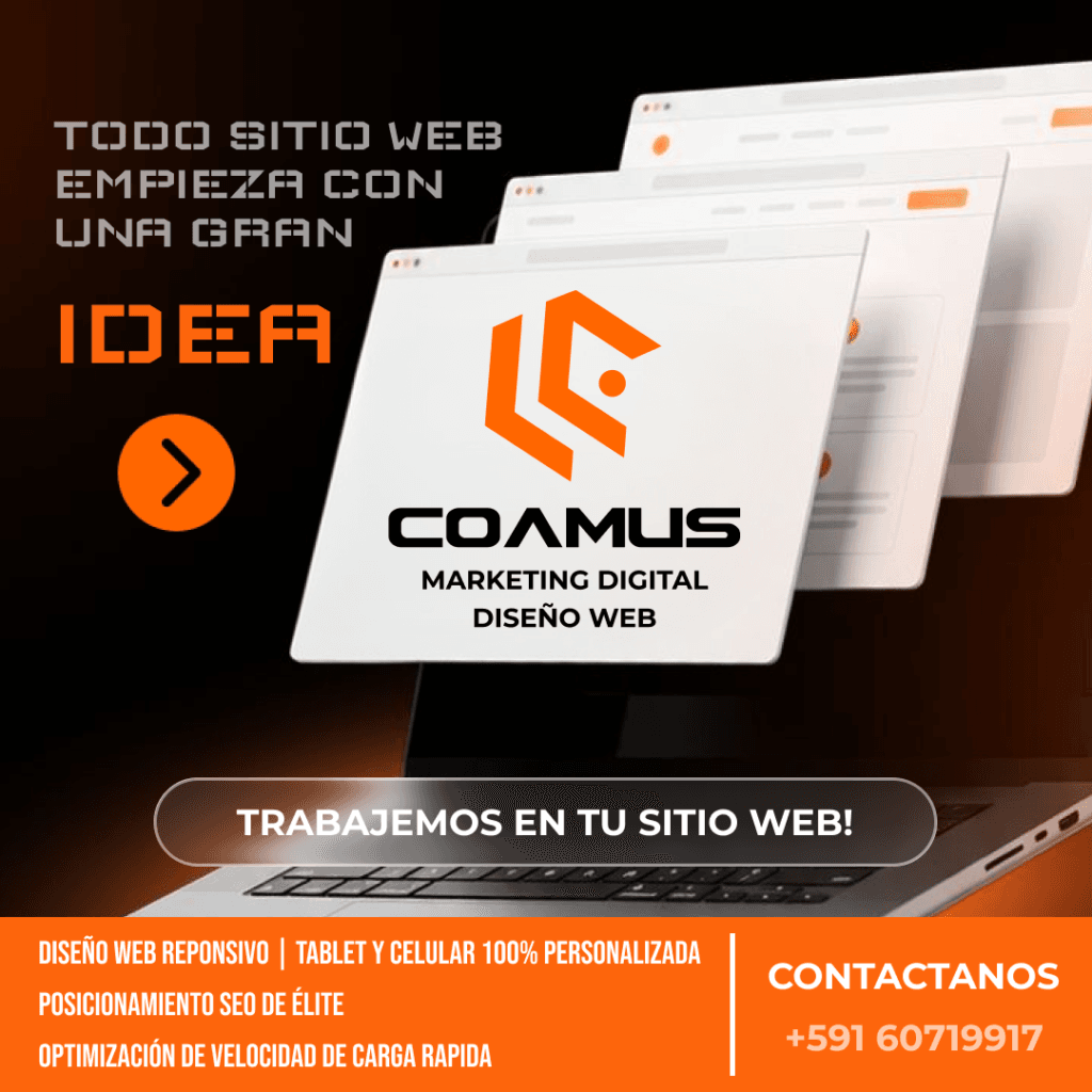Marketing Digital y Diseño Web presentado por COAMUS para sitios web responsivos y SEO.
